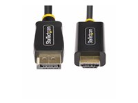 StarTech.com 6.6ft (2m) DisplayPort to HDMI Adapter Cable, 4K 60Hz with HDR, DP to HDMI 2.0b, Active Video Converter, DisplayPort Desktop to HDMI Monitor, M/M - DisplayPort to HDMI Cord (6F-DP-HDMI-4K60-HDR) - Adapterkabel - DisplayPort hann til HDMI hann - 2 m - svart - 4K 60Hz støtte, HDR-støtte 6F-DP-HDMI-4K60-HDR