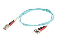 C2G LC-ST 10Gb 50/125 OM3 Duplex Multimode PVC Fiber Optic Cable (LSZH) - Nettverkskabel - ST flermodus (hann) til LC multimodus (hann) - 20 m - 20 m - fiberoptisk - dupleks - 50 / 125 mikroner - OM3 - halogenfri - akvamarin 85547