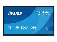 iiyama ProLite TE7513A-B1AG - 75" Diagonalklasse (74.5" synlig) LED-bakgrunnsbelyst LCD-skjerm - interaktiv digital skilting - med berøringsskjerm (flerberørings) / valgfri PC-mulighet - 4K UHD (2160p) 3840 x 2160 - svart ramme med matt finish TE7513A-B1AG