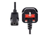 StarTech.com 3ft (1m) UK Computer Power Cable, BS 1363 to C13 Power Cord, 18AWG, 10A 250V, Black Replacement AC Power Cord, Monitor Power Cable, BS 1363 to IEC 60320 C13 Kettle Lead - PC Power Supply Cable (BS13U-1M-POWER-LEAD) - Strømkabel - BS 1363 (P) til power IEC 60320 C13 - AC 250 V - 10 A - 1 m - formstøpt - svart BS13U-1M-POWER-LEAD