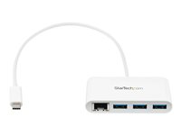 StarTech.com 3 Port USB C Hub w/ Gigabit Ethernet – USB Type C to 3 x USB-A – Multi Port USB 3.0 Hub for MacBook Pro (HB30C3A1GEA) - Hub - 3 x SuperSpeed USB 3.0 + 1 x 10/100/1000 HB30C3A1GEA