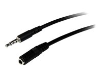 StarTech.com 1m 3.5mm 4 Position TRRS Headset Extension Cable - M/F - audio Extension Cable for iPhone (MUHSMF1M) - Forlengerledning for hodesett - 4-polsminijakk hann til 4-polsminijakk hunn - 1 m - svart - for P/N: MUYHSFMM, MUYHSMFF, MUYHSMFFADW, SV211DPUA, SV211DPUA4K, SV211HDUA4K MUHSMF1M