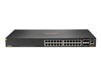 HPE Aruba Networking CX 6200F 24G 4SFP Switch - Switch - Max. Stacking Distance 10 km - L3 - Styrt - 24 x 10/100/1000 + 4 x 100/1000 SFP - front og side til bakside - rackmonterbar S0M81A#ABB