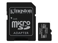 Kingston Canvas Select Plus - Flashminnekort (microSDHC til SD-adapter inkludert) - 32 GB - A1 / Video Class V10 / UHS Class 1 / Class10 - microSDHC UHS-I SDCS2/32GB